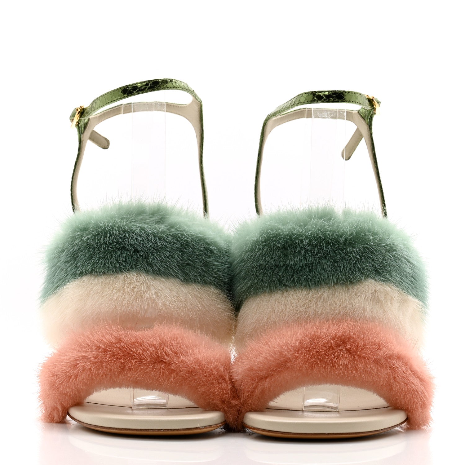 Fendi Mink Ayers Lucite Fendi First 95mm Sandals 37 Bellini Hermi Urano Pirite 2 of 8