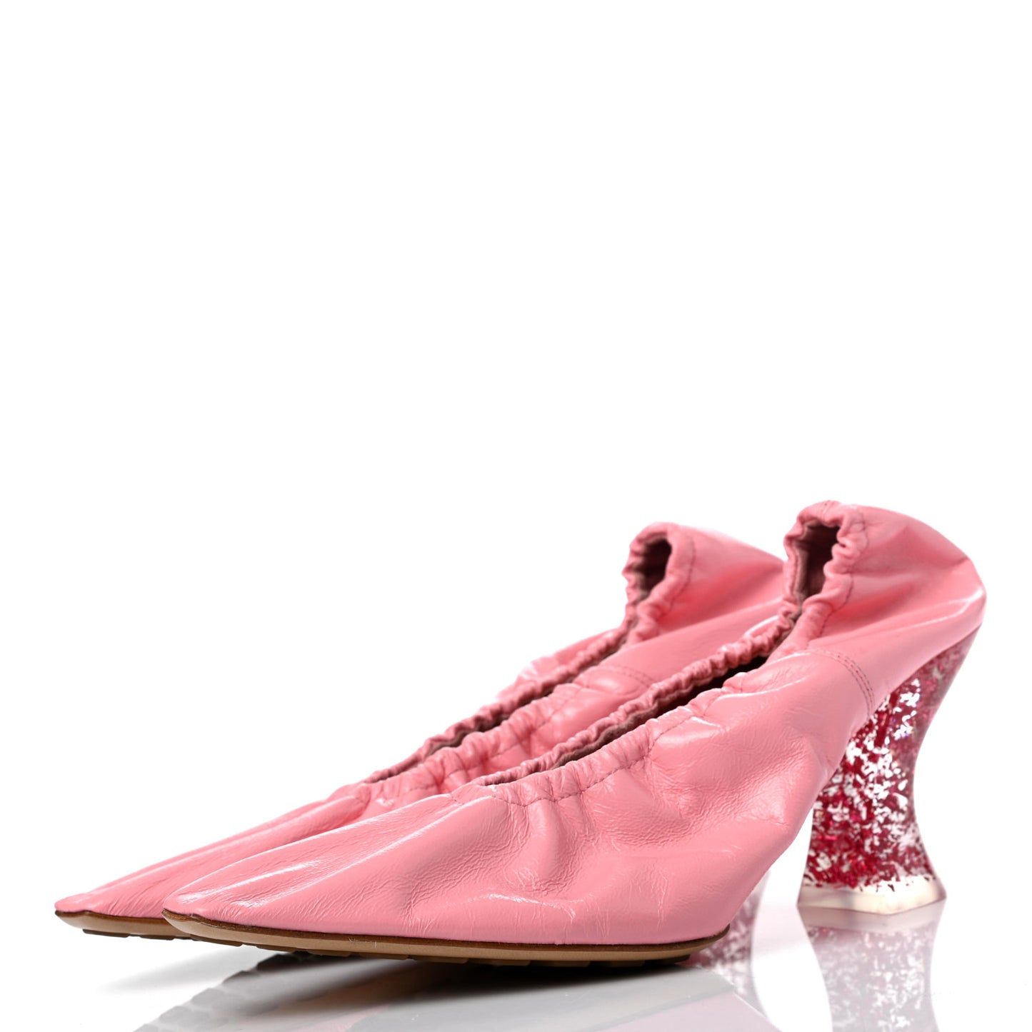 Crushed Nappa Glitter Plexiglass Almond Pumps 37.5 Blossom
