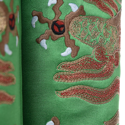 Gucci Silk Satin Malaga Kid Embroidered Candy Dragon Block-Heel Knee Boot 39 Palm 13 of 14