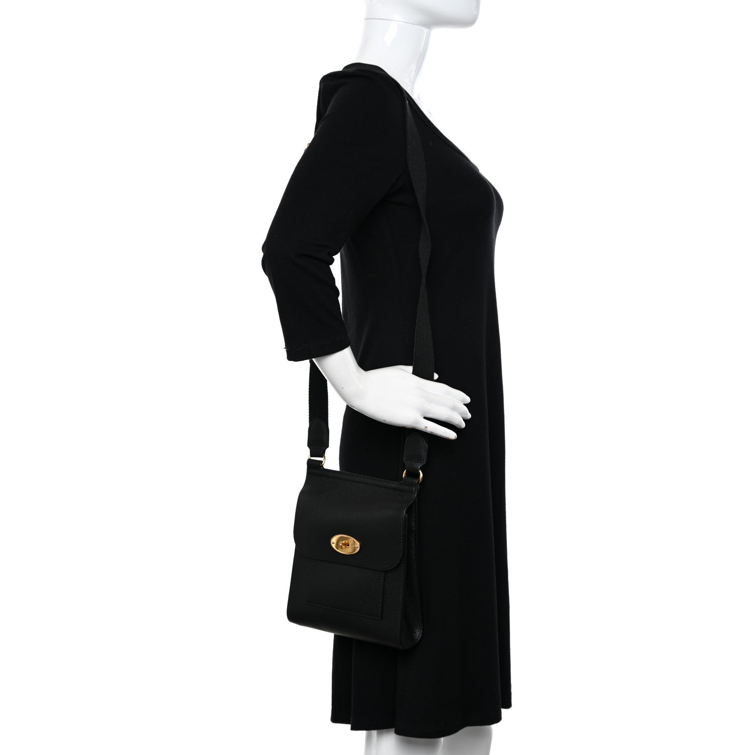 Mulberry Natural Grain Calfskin Antony Messenger Crossbody Black 2 of 11
