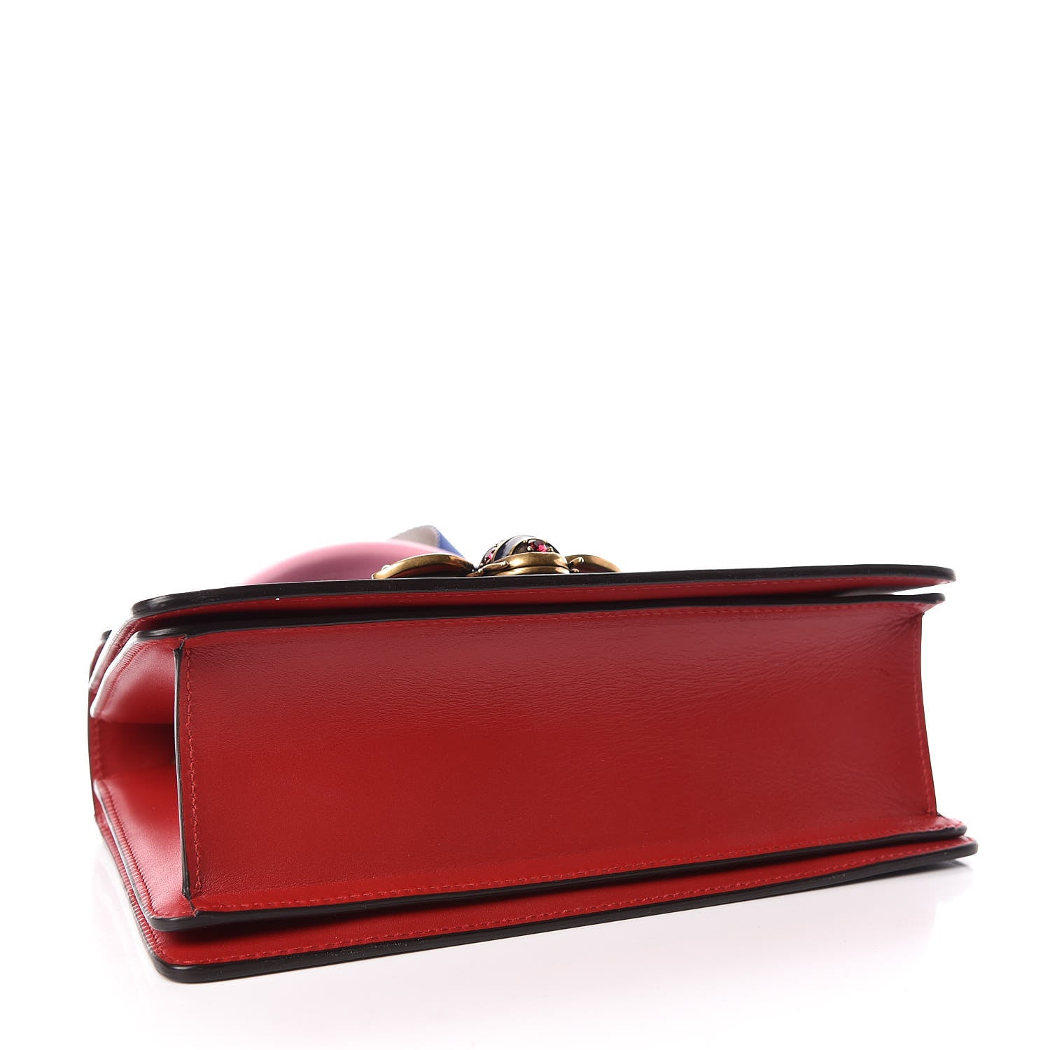 Gucci Calfskin Sylvie Web Small Queen Margaret Top Handle Bag Blue Agata Hibiscus Red Mystic White Sugar Pink 4 of 10