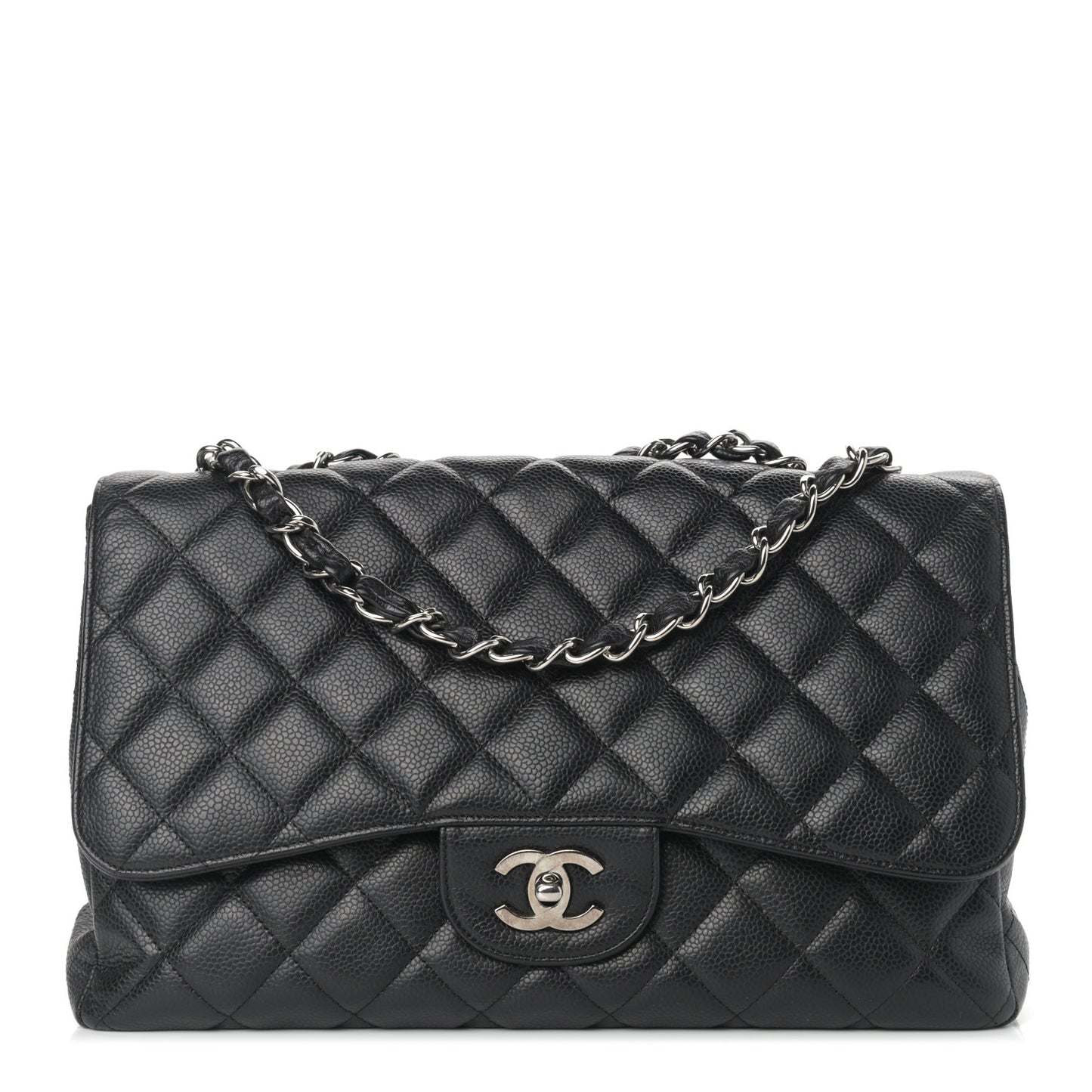 Caviar Quilted Jumbo Single Flap Black
