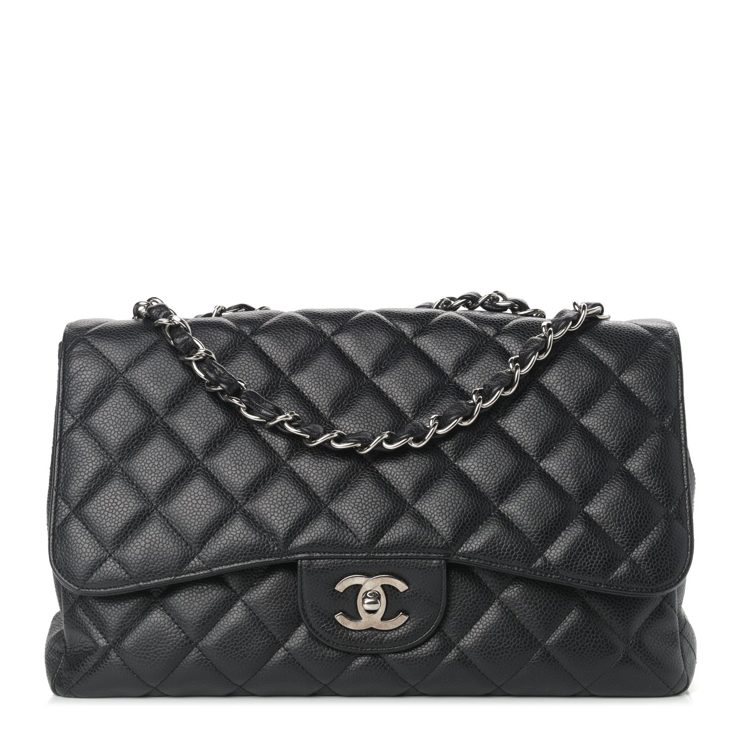 Chanel Caviar Quilted Jumbo Single Flap Black 1 of 9