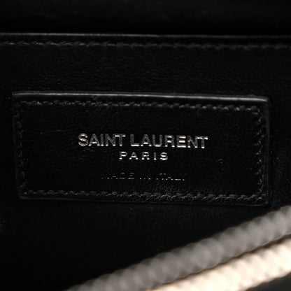 Saint Laurent Calfskin Crocodile Embossed Monogram Large College Satchel Black 6 of 14