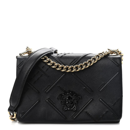 Versace Nappa Palazzo Quilted Shoulder Bag Black 1 of 11