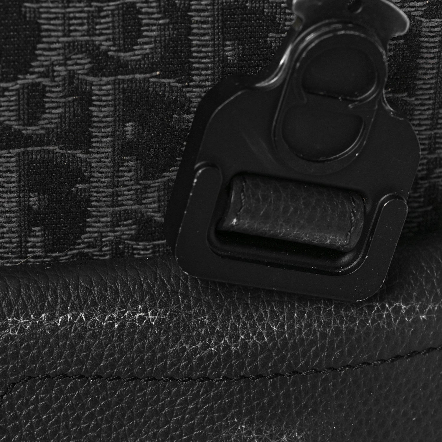 Christian Dior Oblique Jacquard Mini Saddle Backpack Black Blue 12 of 13
