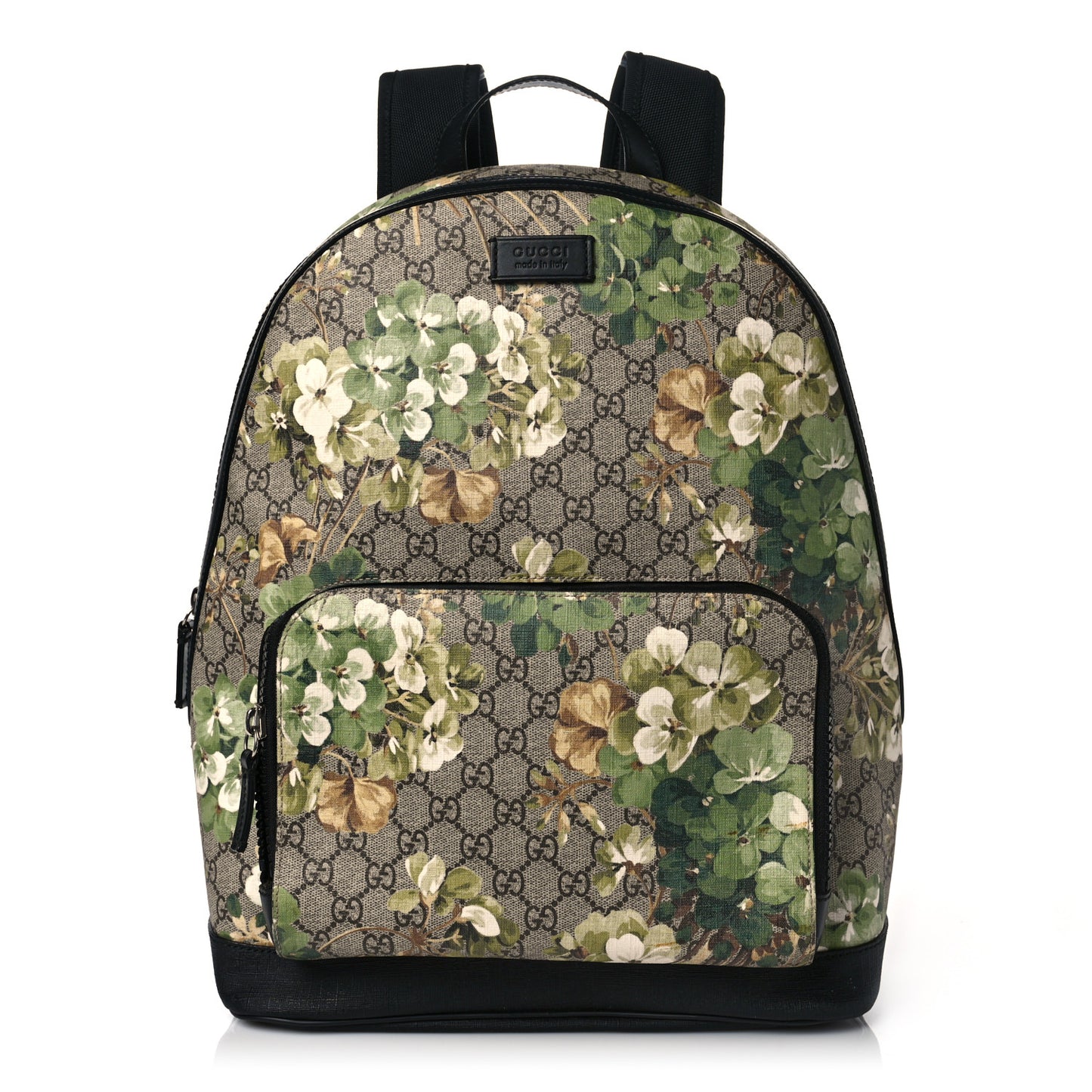 GG Supreme Monogram Blooms Medium Day Backpack Beige New Military Black