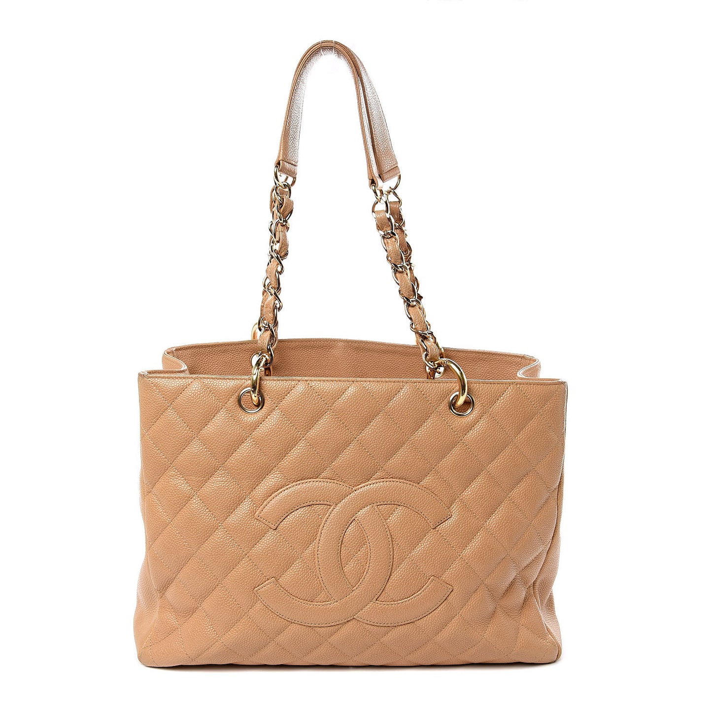Caviar Quilted Grand Shopping Tote GST Beige