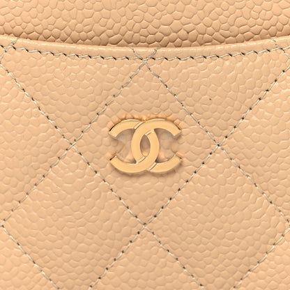 Chanel Caviar Quilted Card Holder Beige 9 of 10