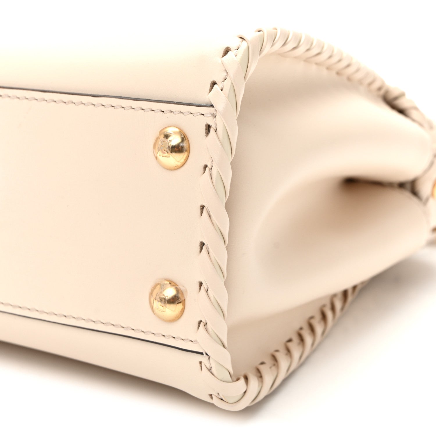 Fendi Nappa Interlace Mini Peekaboo Iconic Satchel Camelia 11 of 11