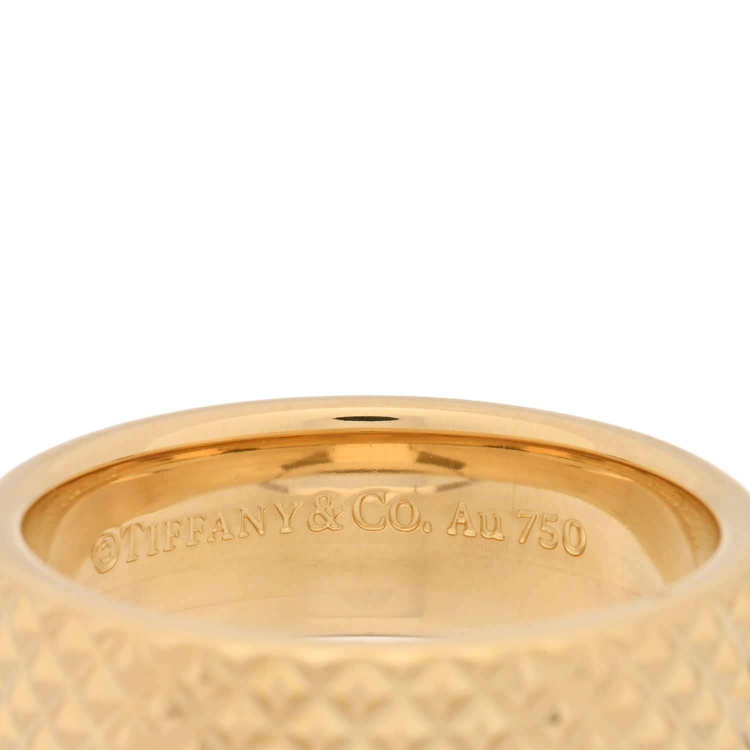 Tiffany 18K Yellow Gold Diamond Point Wide Ring 58 8.5 4 of 5