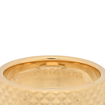 Tiffany 18K Yellow Gold Diamond Point Wide Ring 58 8.5 4 of 5