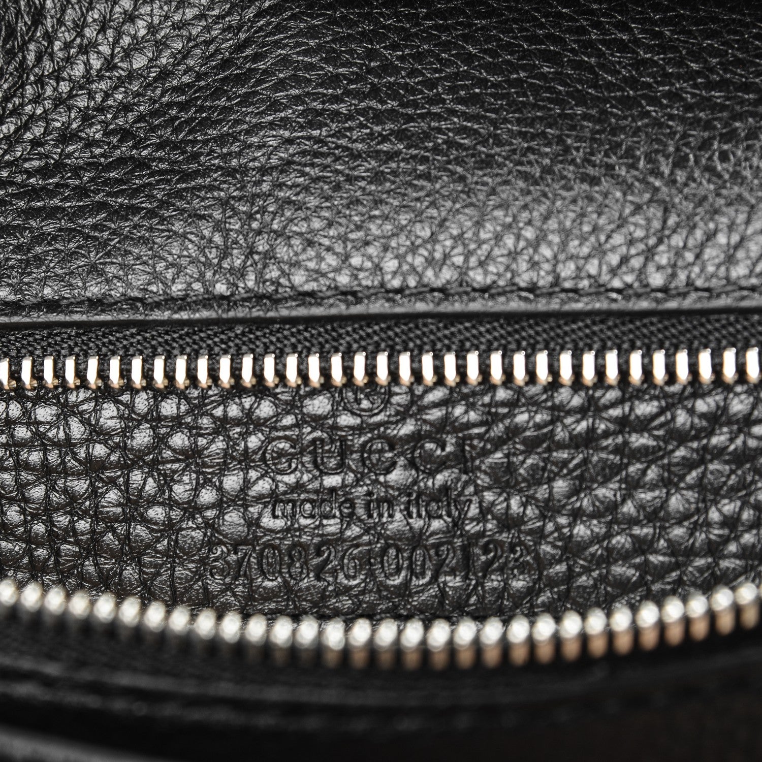 Gucci Pebbled Calfskin Medium Bamboo Daily Flap Shoulder Bag Black 6 of 6