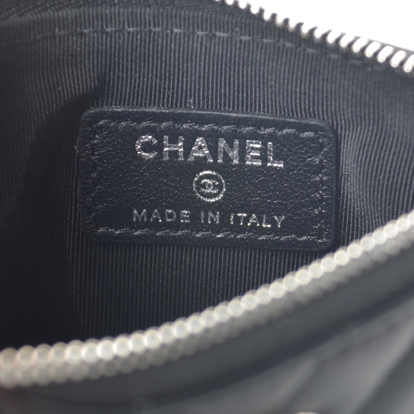 Lambskin Chevron Quilted Studded Small Cosmetic Case Black