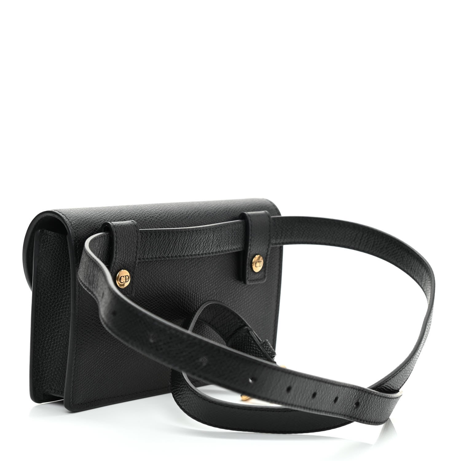 Christian Dior Grained Calfskin Saddle Belt Bag Black 3 of 9