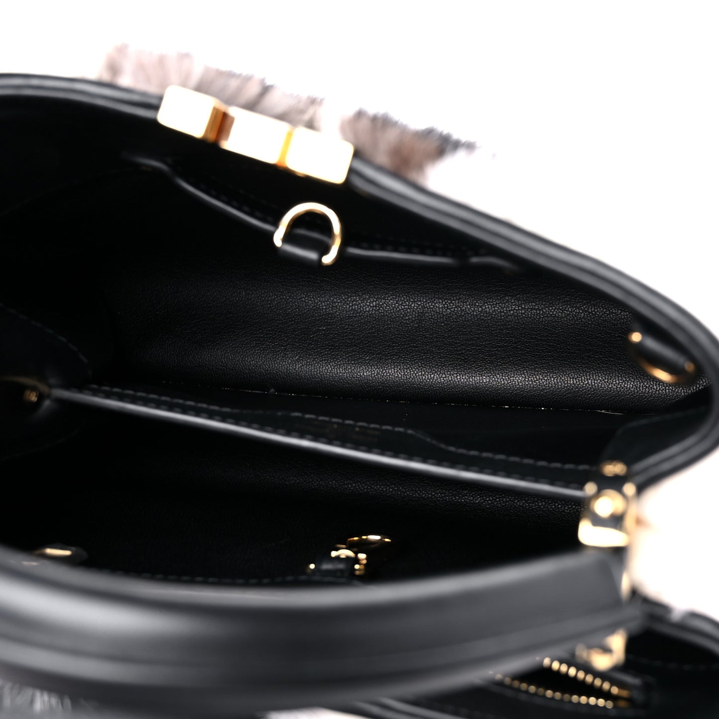 Mink Calfskin Goatskin Capucines BB White Snow Grey Black