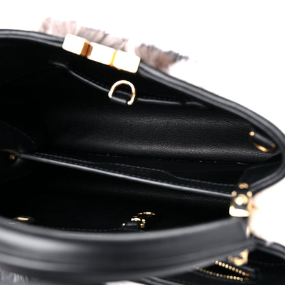 Louis Vuitton Mink Calfskin Goatskin Capucines BB White Snow Grey Black 5 of 8