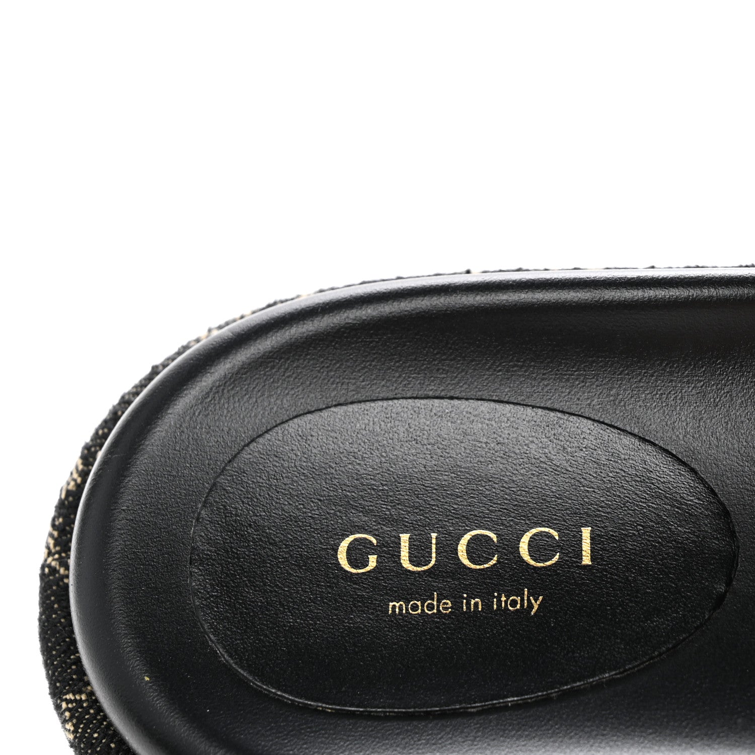 Gucci Jacquard Black Denim GG Monogram Angelina Platform 55mm Slide Sandals 38.5 Black Ivory 8 of 12