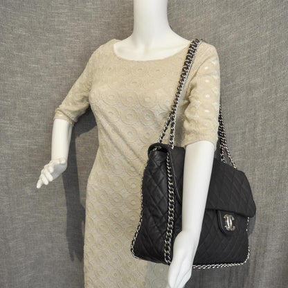 Chanel Lambskin Chain Around Maxi Flap Bag Black 3 of 11