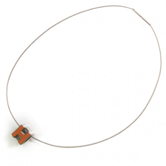 Gold Cage d H Necklace Orange