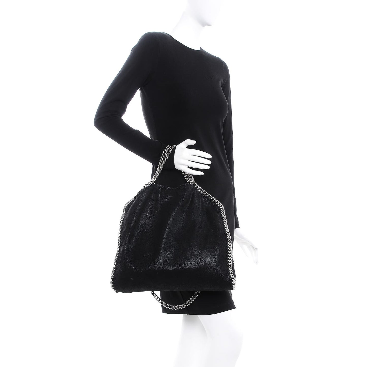 Shaggy Deer Falabella Fold Over Tote Black
