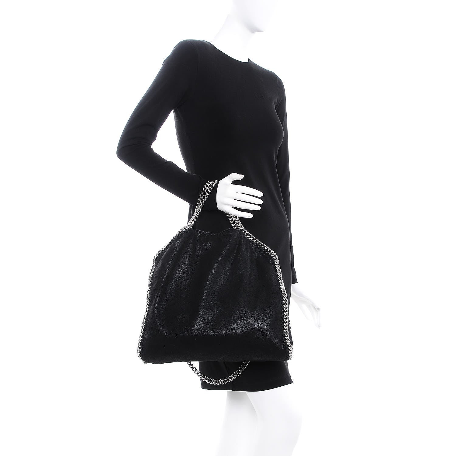 Stella McCartney Shaggy Deer Falabella Fold Over Tote Black 2 of 8