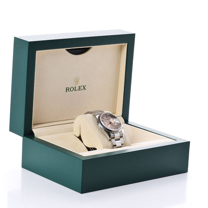 Rolex Stainless Steel 18K White Gold Diamond 36mm Oyster Perpetual Datejust Watch Pink Wave 116234 6 of 6