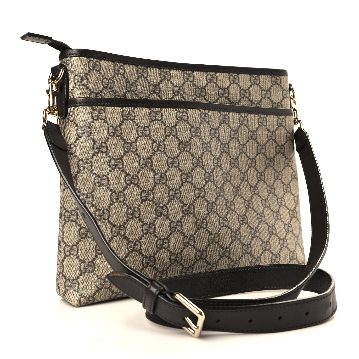 Gucci GG Plus Monogram Medium Flat Messenger Bag Dark Brown 4 of 11