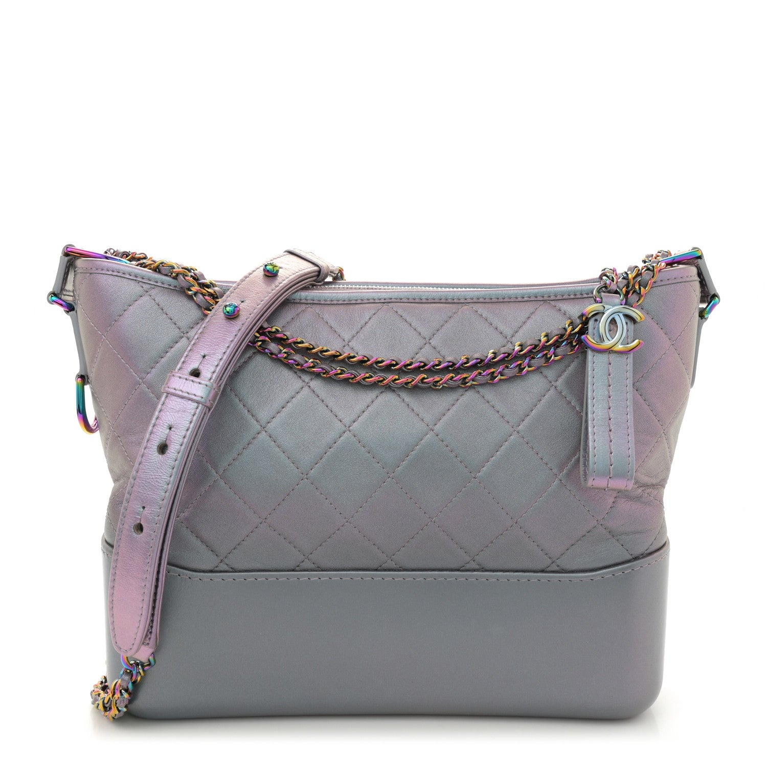 Chanel Iridescent Lambskin Calfskin Quilted Medium Gabrielle Hobo Light Purple 1 of 10