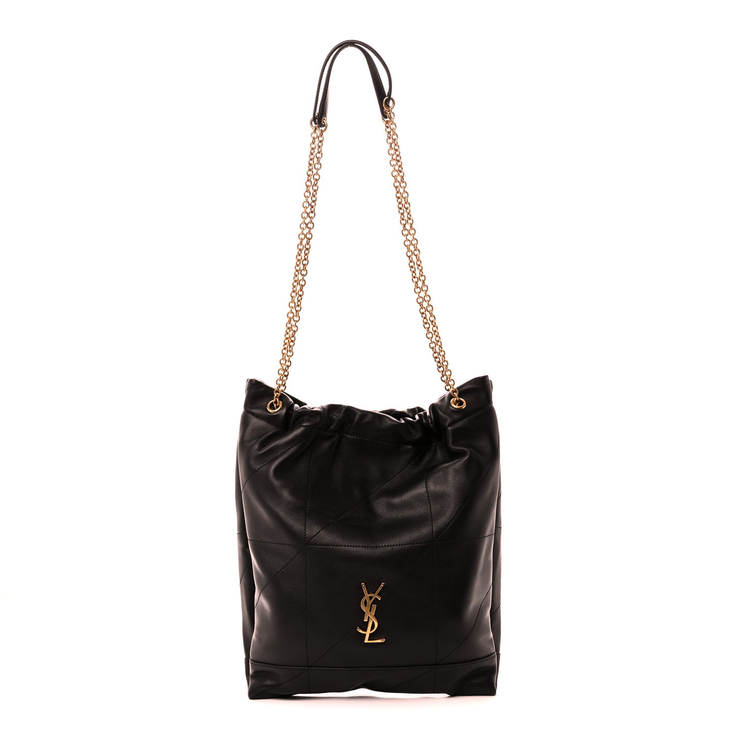Saint Laurent Lambskin Matelasse Monogram Medium Jamie 4.3 Pochon Black Black 1 of 12