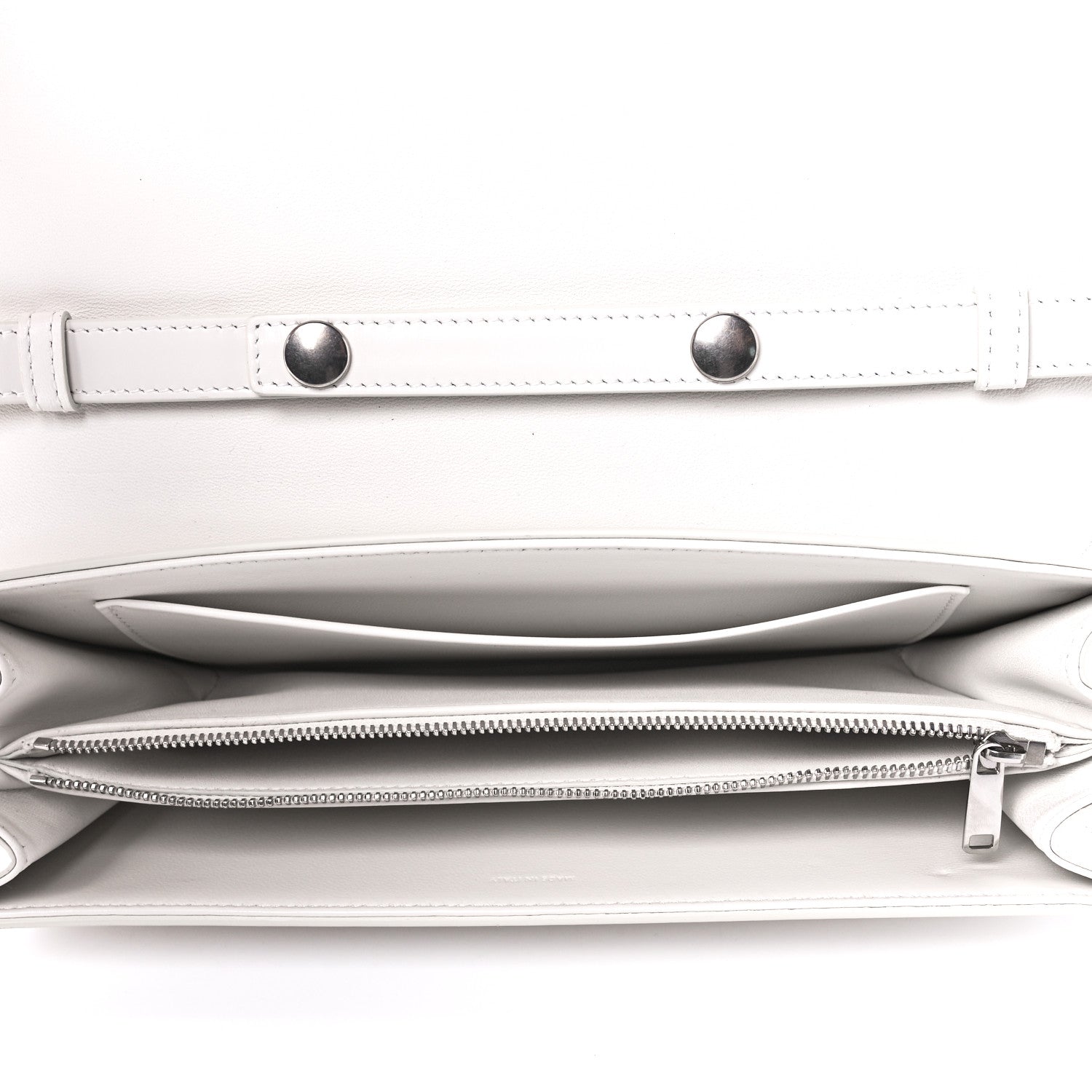 Celine Shiny Calfskin Trapeze Triomphe Bag White 5 of 12