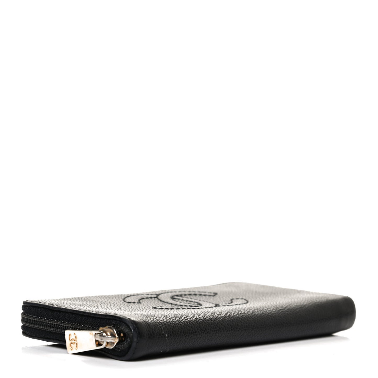 Caviar Large Timeless CC Zip Around Wallet Black