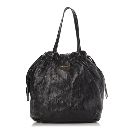 Prada Nappa Antique Shoulder Bag Black 1 of 9