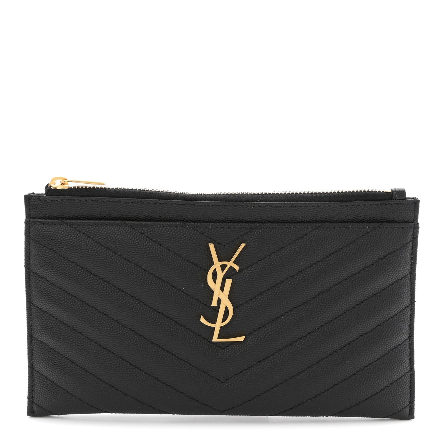 Grain De Poudre Chevron Monogram Bill Pouch Black Black