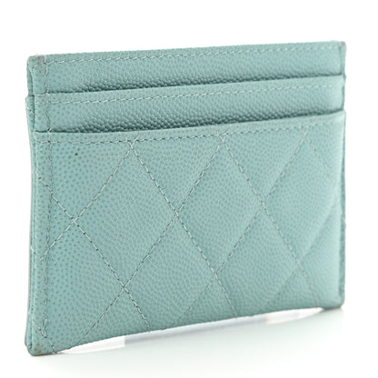 Chanel Caviar Quilted Filigree Card Holder Light Blue 3 of 13