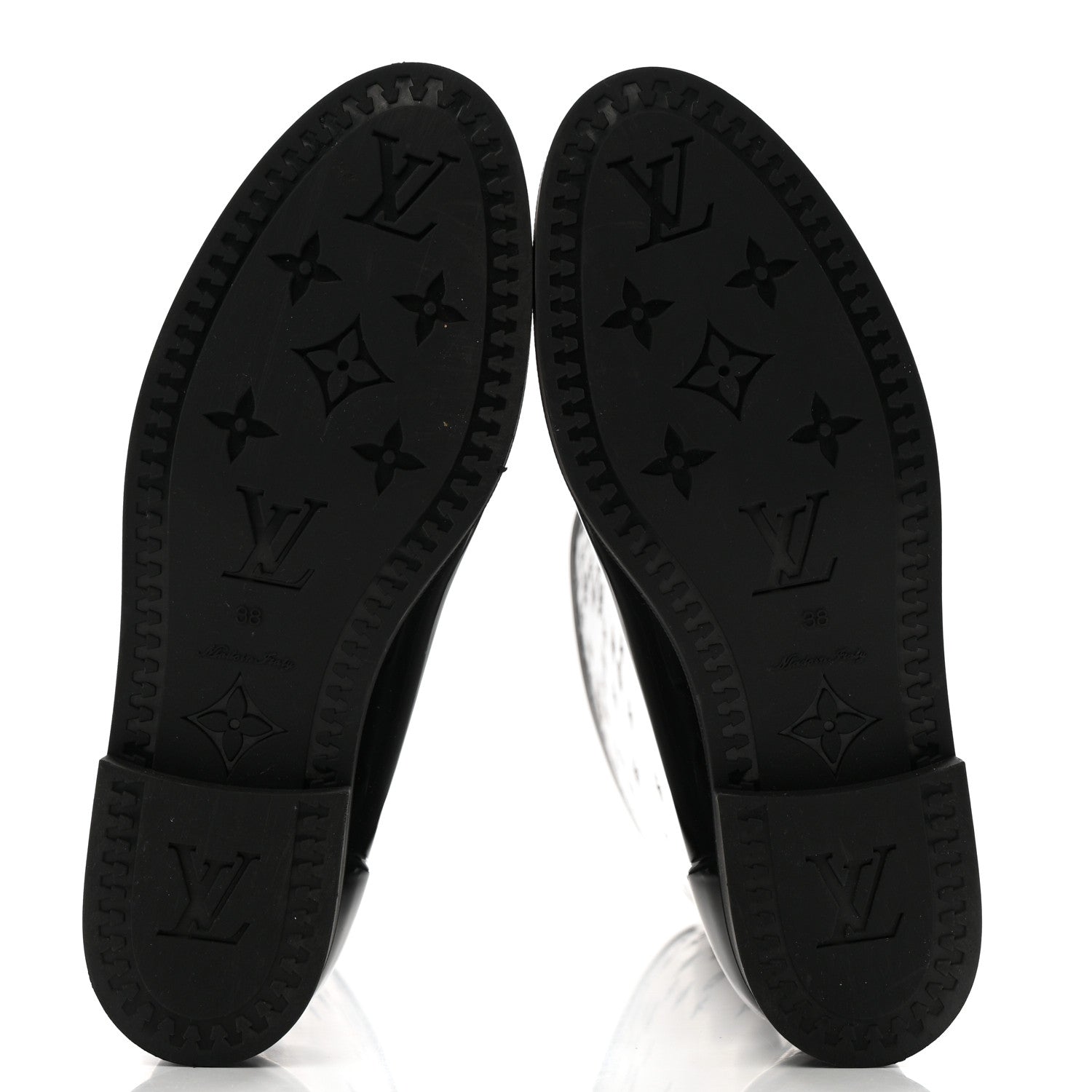 Louis Vuitton Rubber Embossed Monogram Drops High Rain Boots 38 Black 5 of 8