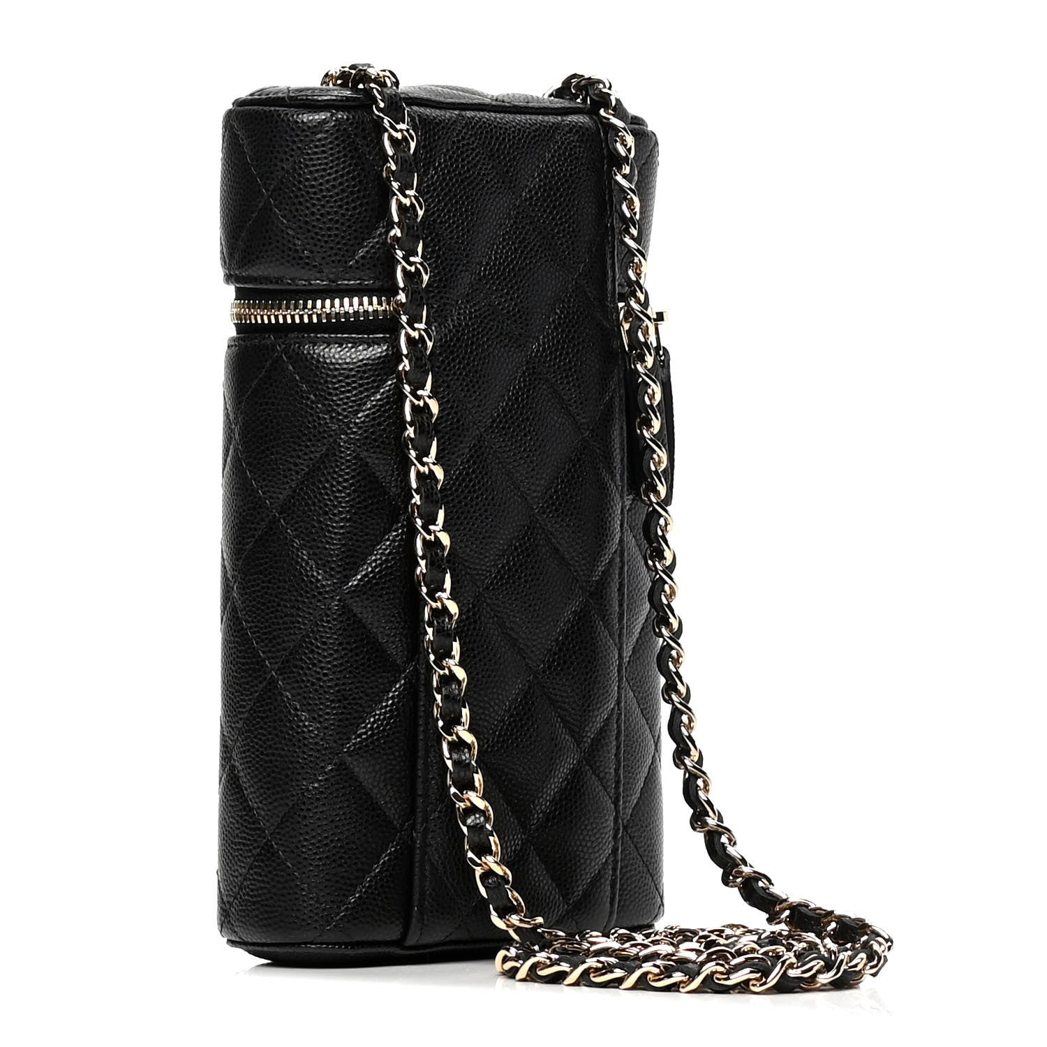 Chanel Caviar Quilted Phone Holder With Chain Black 2 of 4