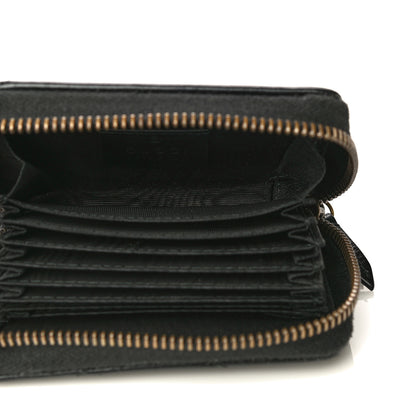 Gucci Calfskin Matelasse GG Marmont Zip Around Card Case Black 4 of 13
