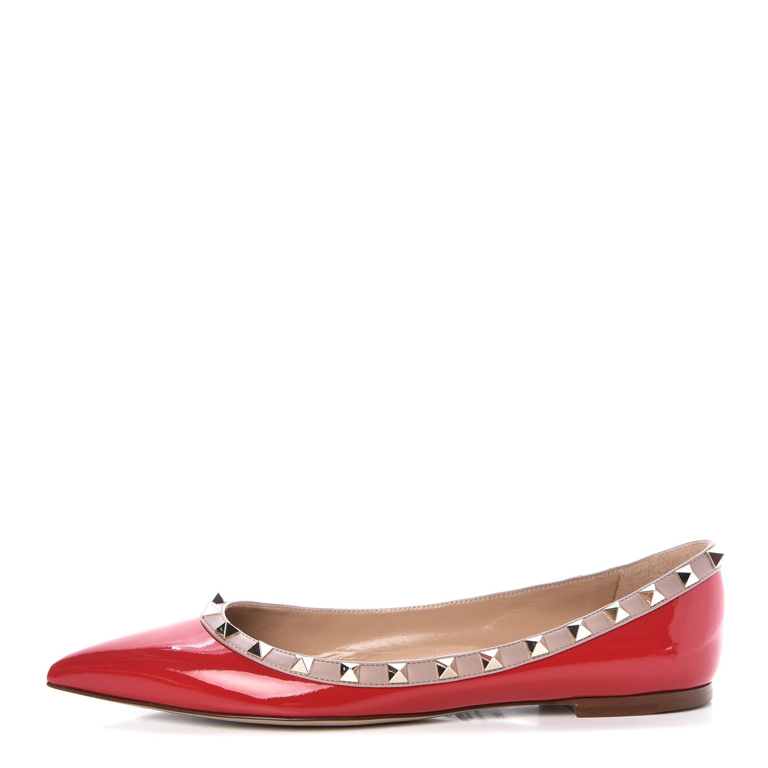 Valentino Garavani Patent Nappa Rockstud Ballerina Flats 39.5 Rosso Valentino Poudre 1 of 10