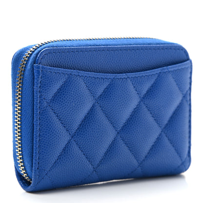 Chanel Caviar Quilted Zip Coin Purse Dark Blue 3 of 8