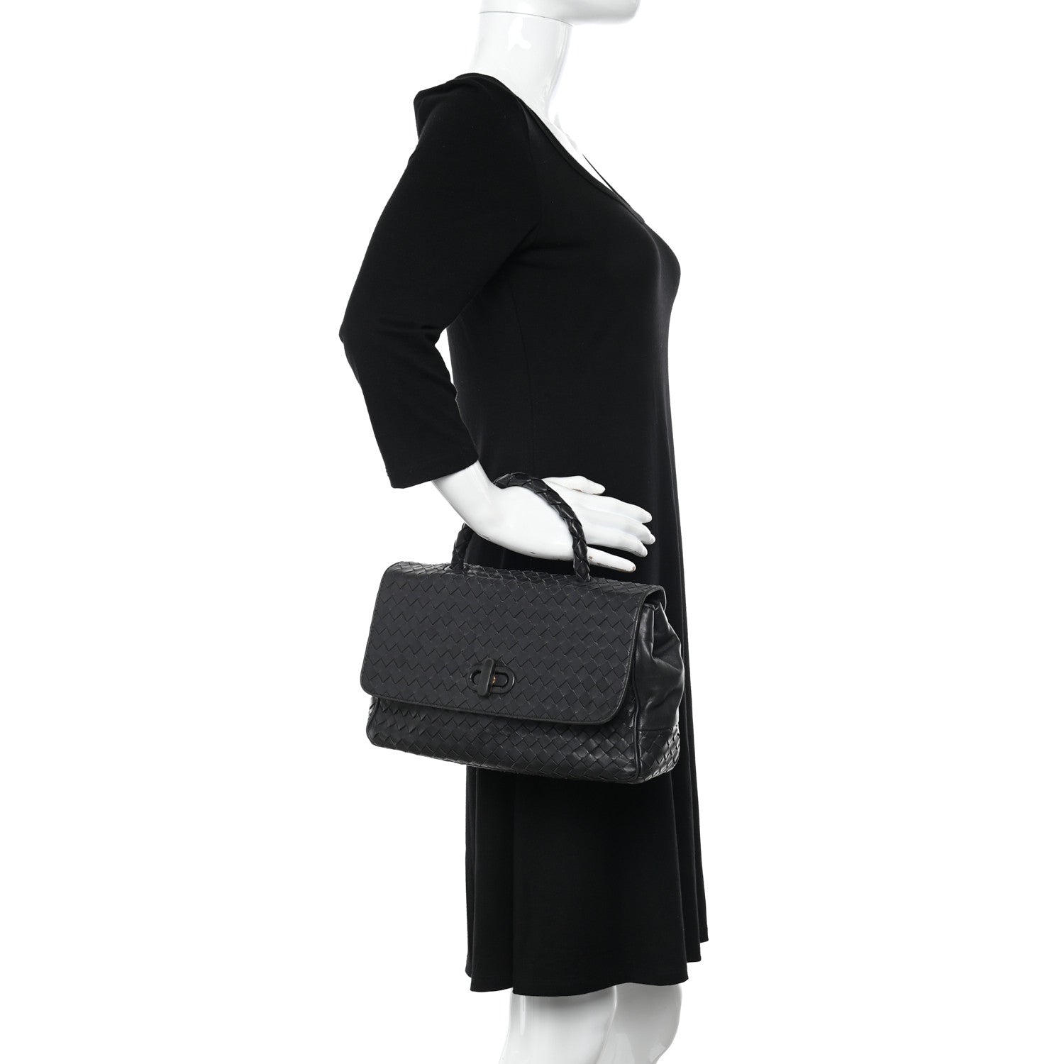 Bottega Veneta Nappa Intrecciato Top Handle Bag Black 2 of 15
