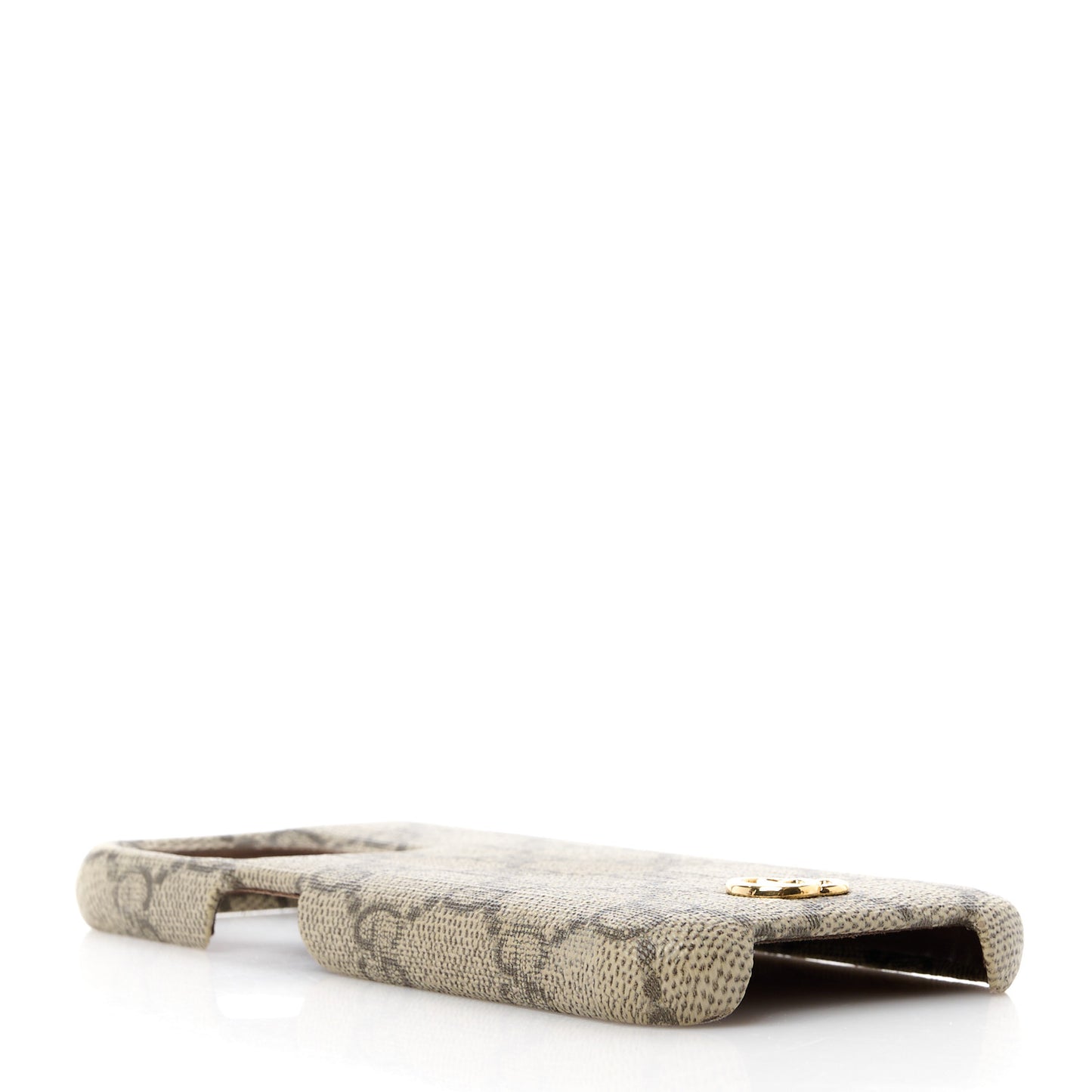 GG Supreme Monogram Ophidia iPhone 15 Pro Phone Case Beige Ebony