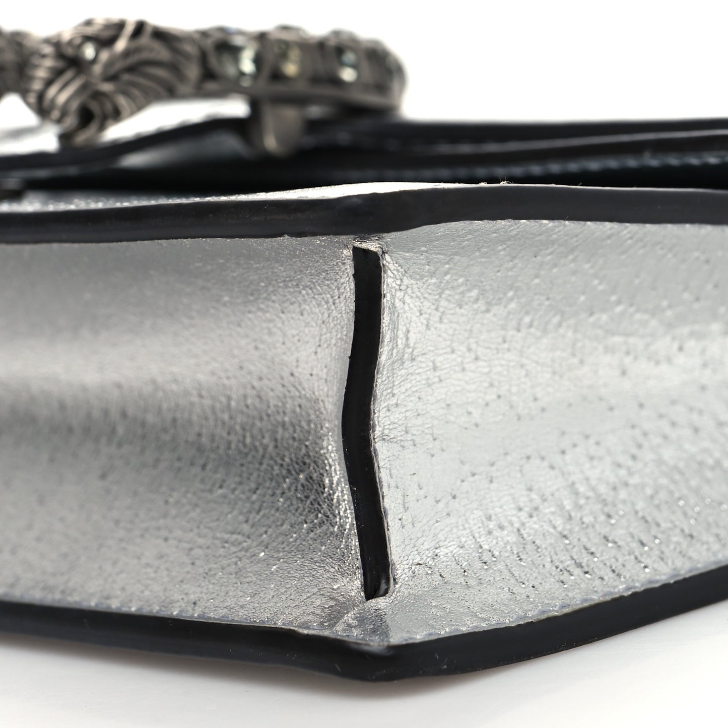Metallic Calfskin Super Mini Dionysus Shoulder Bag Silver