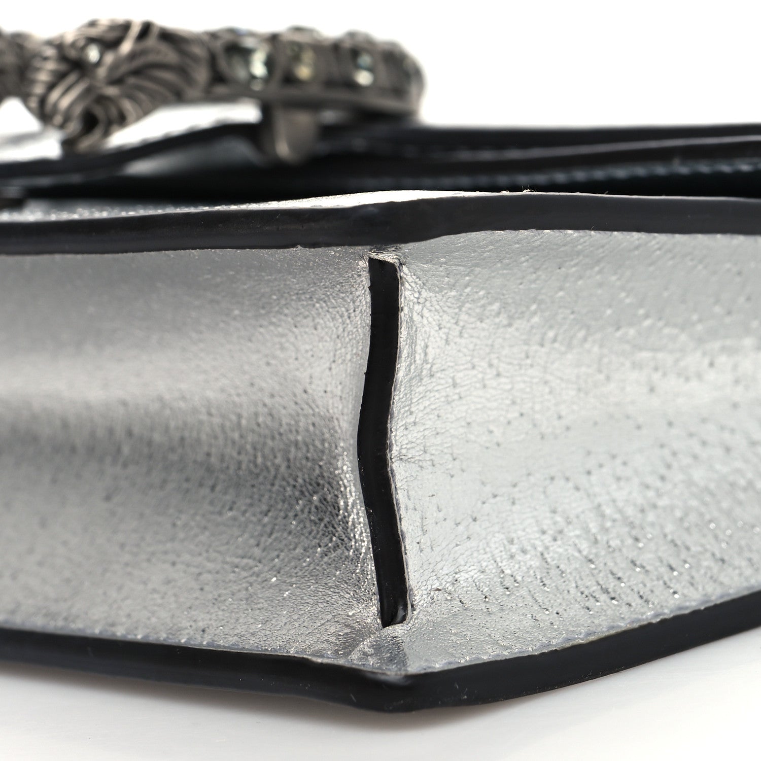 Gucci Metallic Calfskin Super Mini Dionysus Shoulder Bag Silver 9 of 10