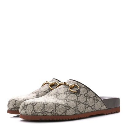 Gucci GG Supreme Monogram Miro Soft Calfskin Womens Horsebit Slippers 37.5 Beige Ebony New Acero 3 of 11