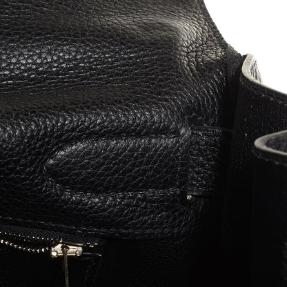 Hermes Taurillon Clemence Shoulder Kelly 40 Black 2 of 23