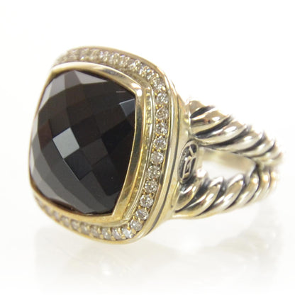 David Yurman Sterling Silver Diamond Black Onyx 14mm Albion Ring 54 7 3 of 6