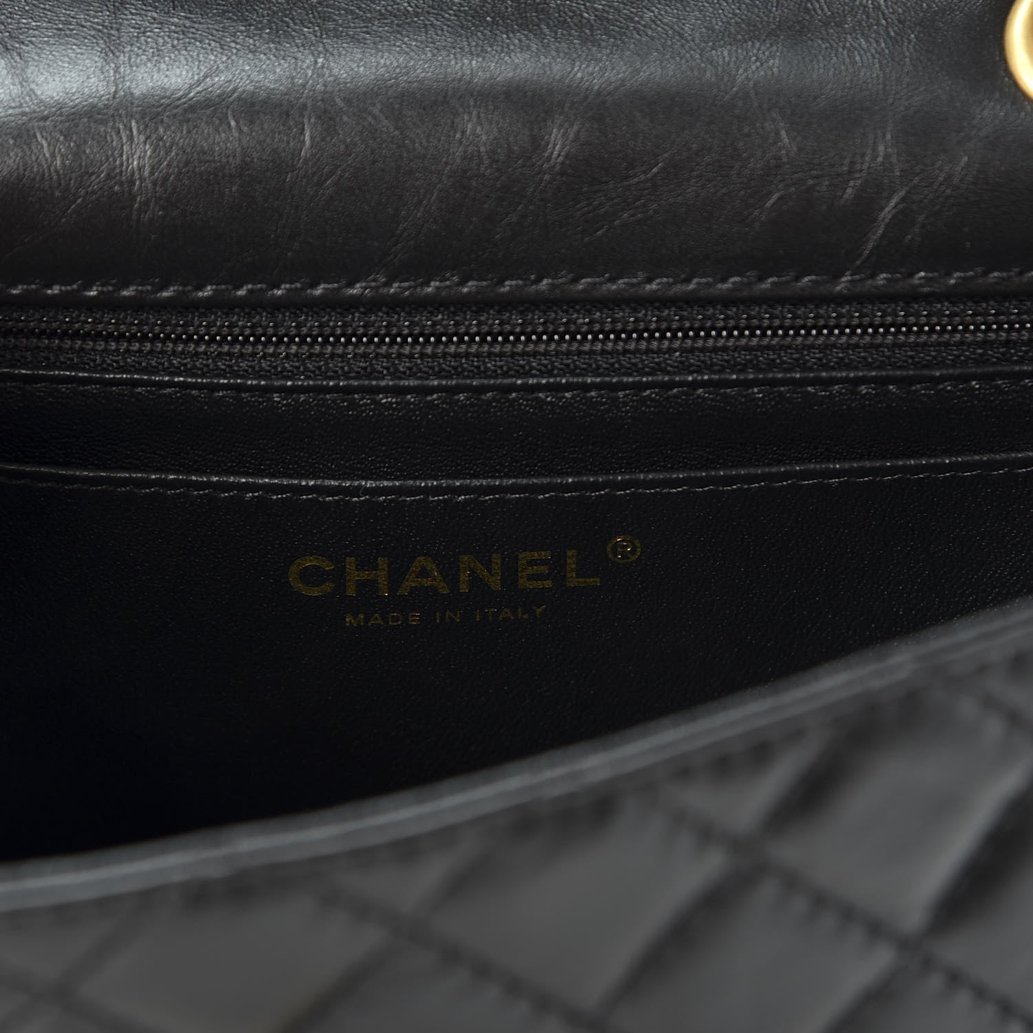 Chanel Aged Calfskin Quilted 2.55 Reissue Mini Flap Black 7 of 10