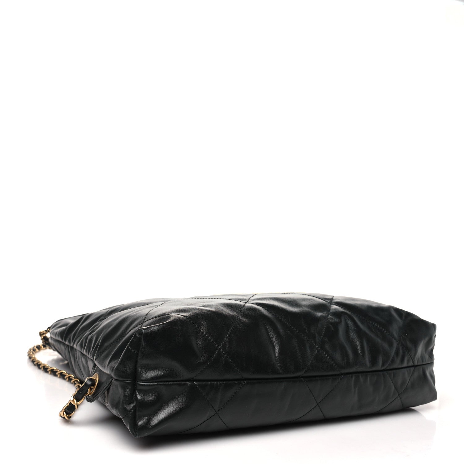 Chanel Shiny Calfskin Quilted Chanel 22 Backpack Black 4 of 10