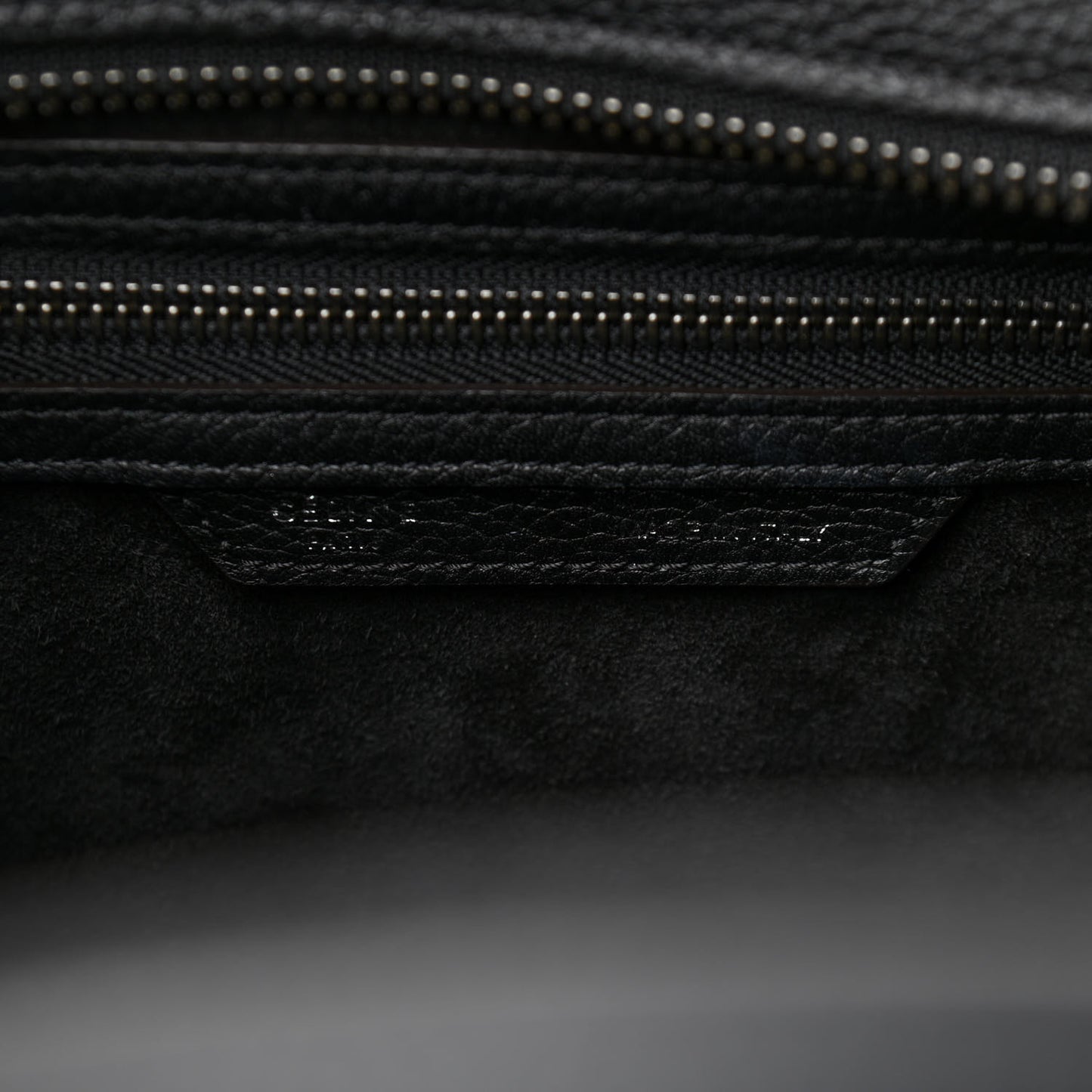 Drummed Calfskin Micro Luggage Black